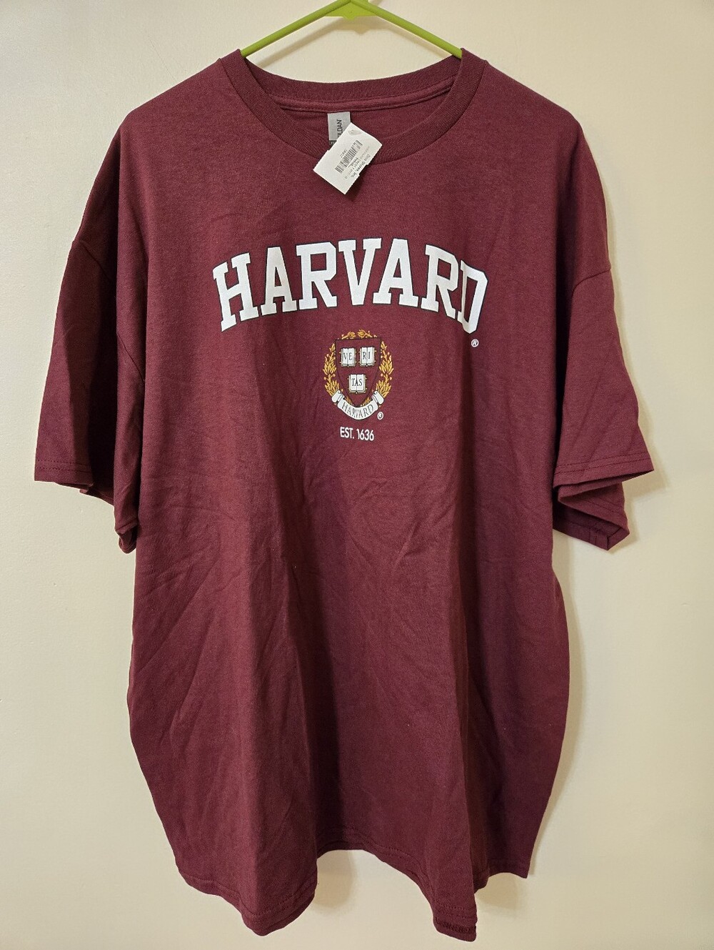 NWT Harvard T Shirt - 2XL XXL Burgundy